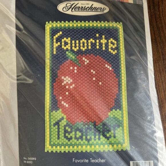Herrschners Other - Red Apple Beading Kit Herrschners "Favorite Teacher"Banner Kit Teacher Gift New